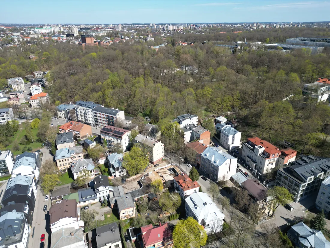 Ąžuolyno parkas ir Kauno centras iš paukščio skrydžio