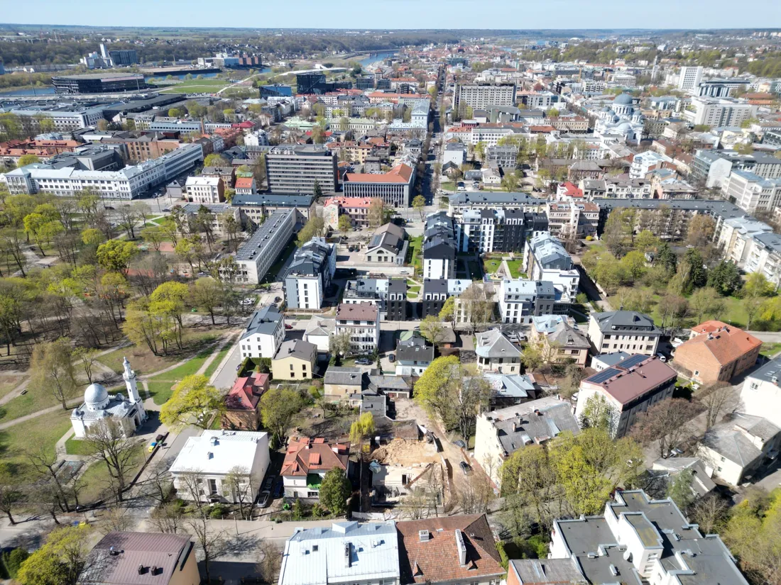 Kauno centro panorama su Nemunu horizonte